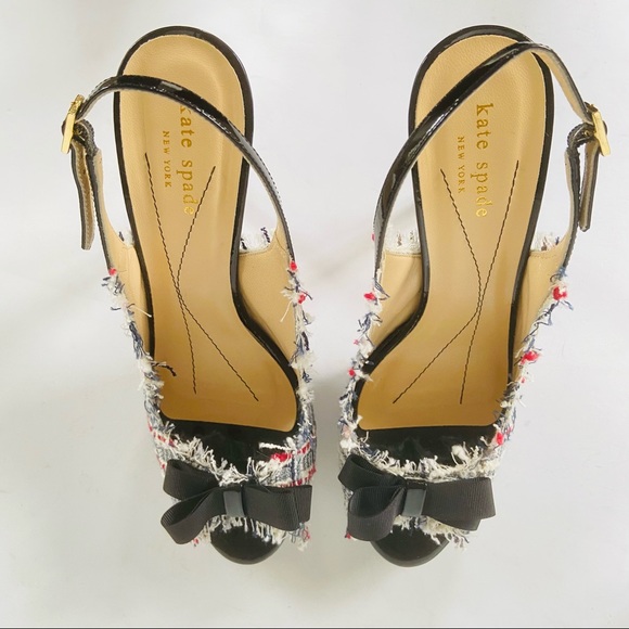 Kate Spade black white tweed heels  8 - Picture 9 of 15